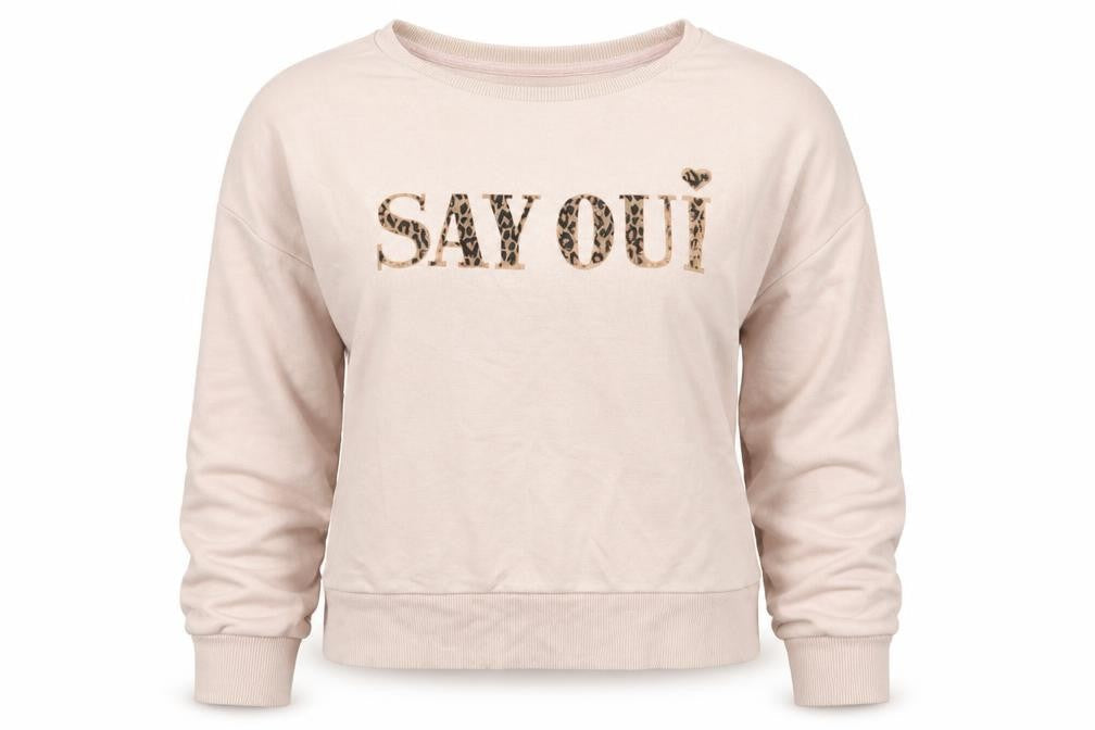 New Look Womens Pink  Cotton Pullover Sweatshirt Size 8   - SAYOUI