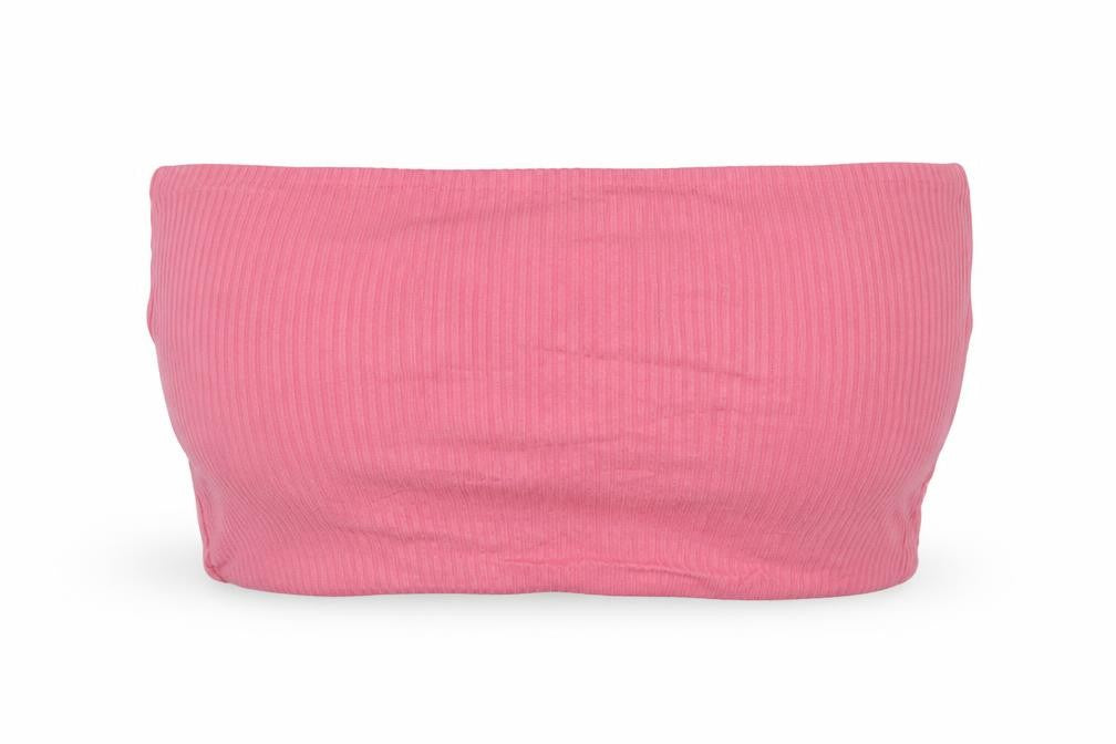 Topshop Womens Pink  Viscose Cropped T-Shirt Size 4 Off the Shoulder - Band Tee