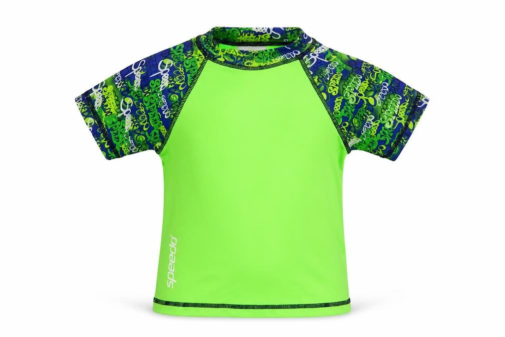 Speedo Boys Green  100% Polyester Pullover T-Shirt Size 12-18 Months Crew Neck  - Size: S (11-15kgs)