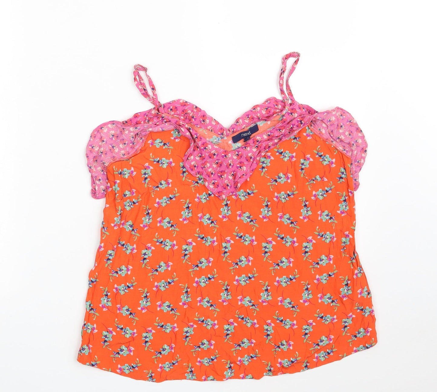 NEXT Womens Red Floral Viscose Camisole Tank Size 10 Off the Shoulder