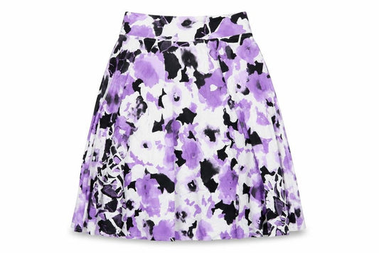 Basler Womens Purple Floral Viscose Swing Skirt Size 10