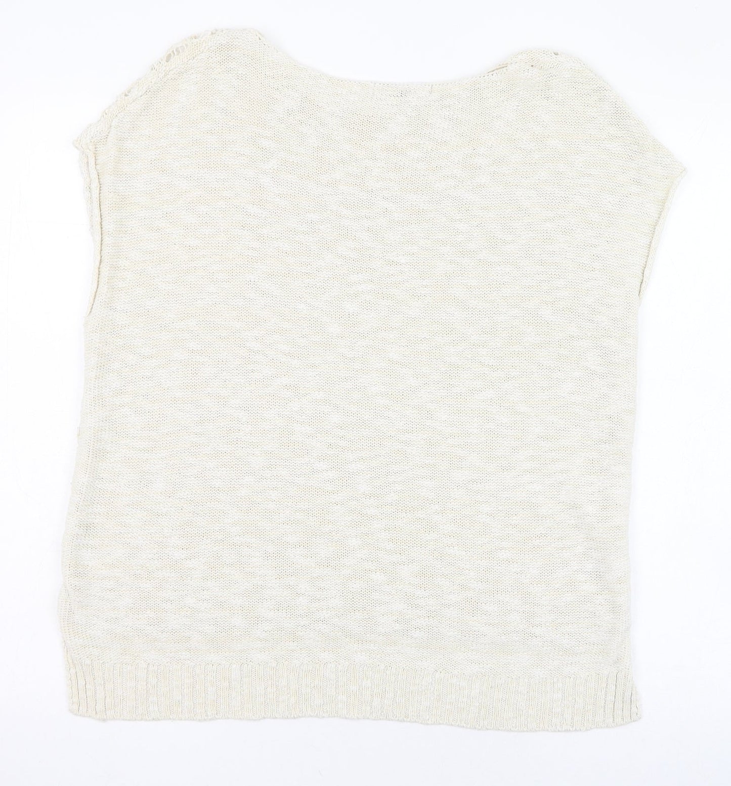 George Womens Ivory Round Neck  Cotton Pullover Jumper Size 10