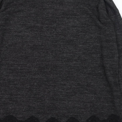 F&F Womens Black Round Neck  Polyester Pullover Jumper Size 10
