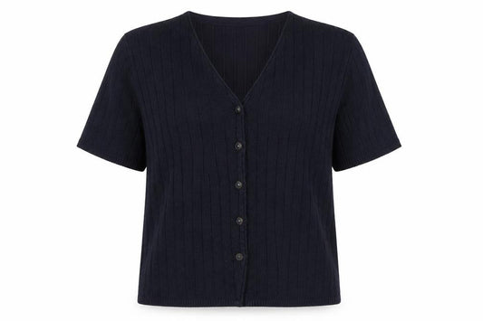 Bonmarché Womens Blue V-Neck Polyester Cape Jumper Size M