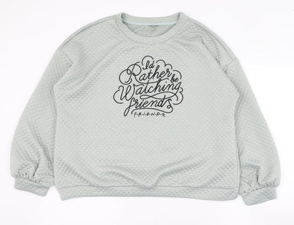 Friends Womens Green  Polyester Pullover Sweatshirt Size 14  Pullover - Friends