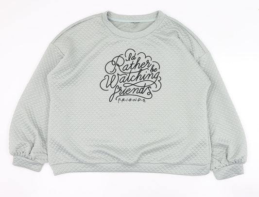 Friends Womens Green  Polyester Pullover Sweatshirt Size 14  Pullover - Friends