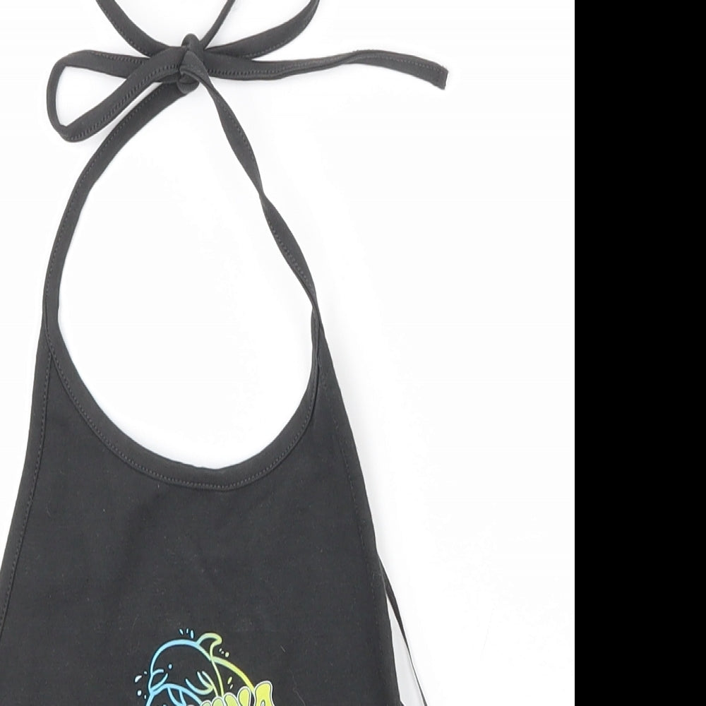 H&M Womens Black  Cotton Basic Tank Size S Halter - Cropped