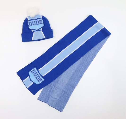 Preworn Boys Blue Striped Acrylic Beanie  One Size  - Dude Basketball