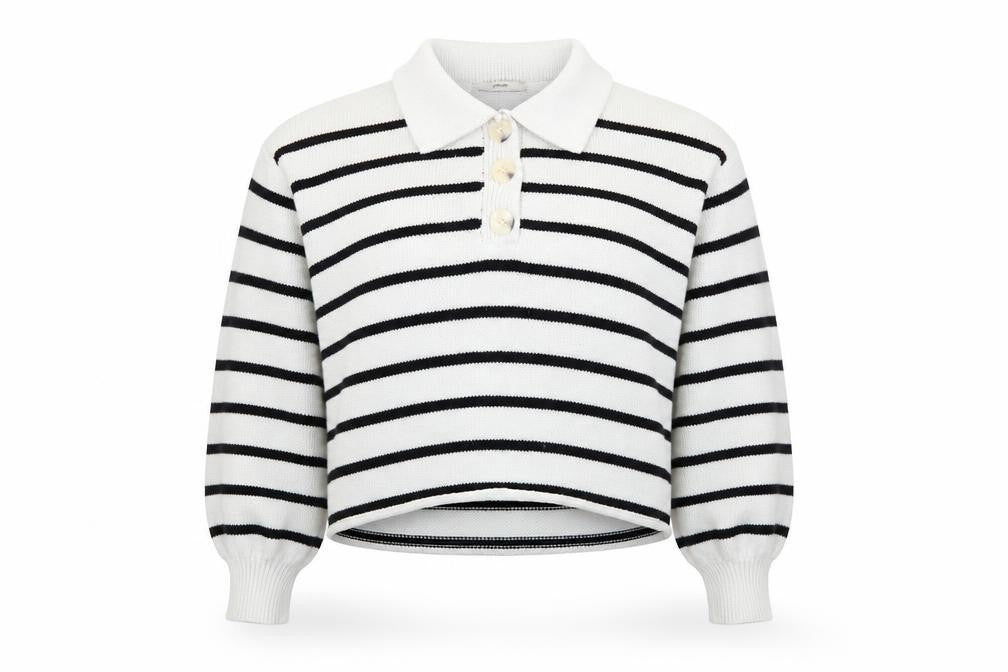 George Womens Blue Collared Striped Acrylic Pullover Jumper Size M