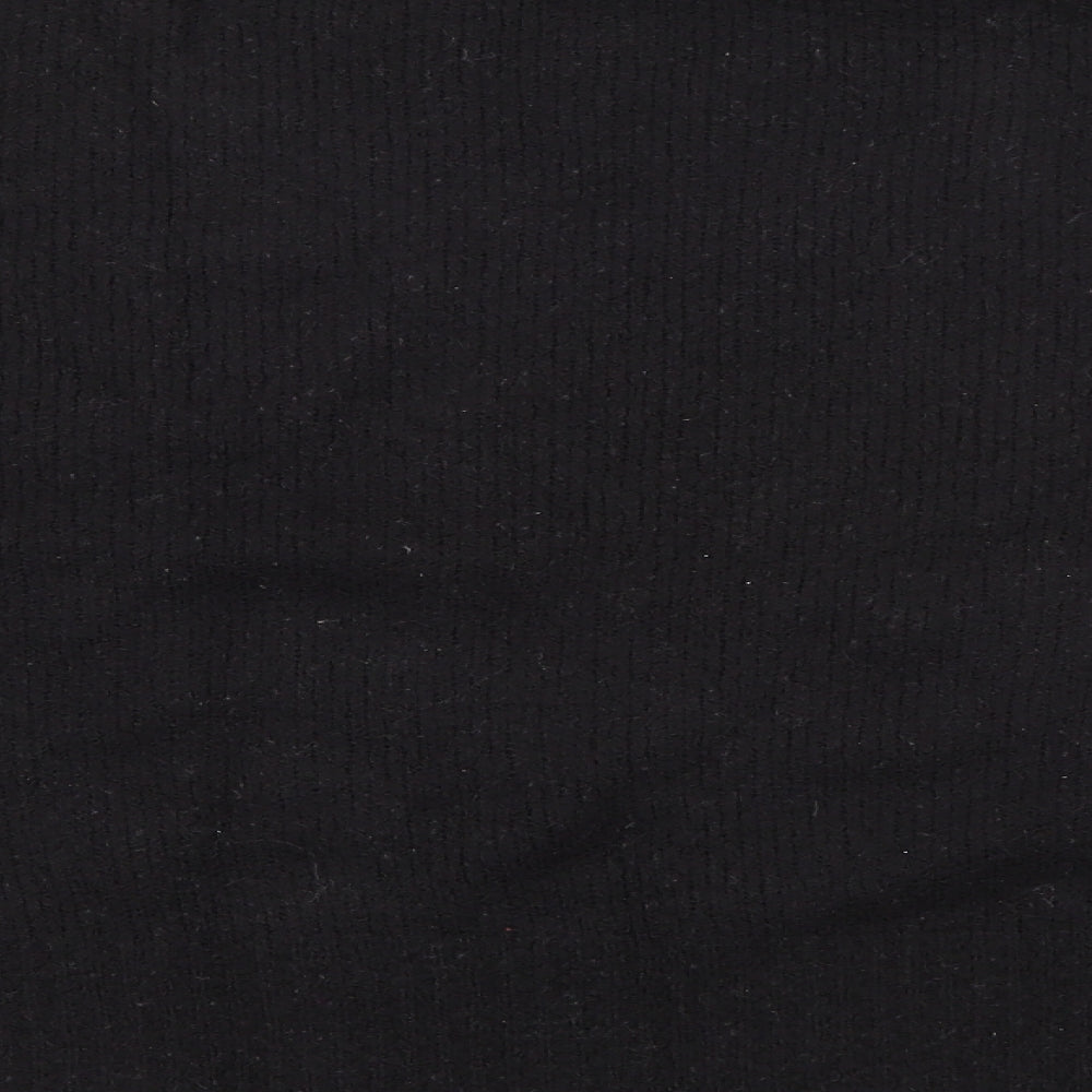 Zara Womens Black Crew Neck  Acrylic Pullover Jumper Size M