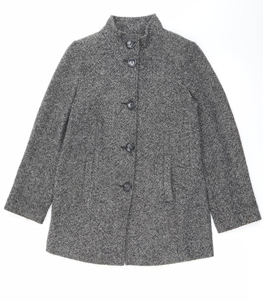 BHS Womens Grey   Overcoat Coat Size 10  Button