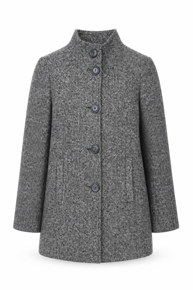 BHS Womens Grey   Overcoat Coat Size 10  Button