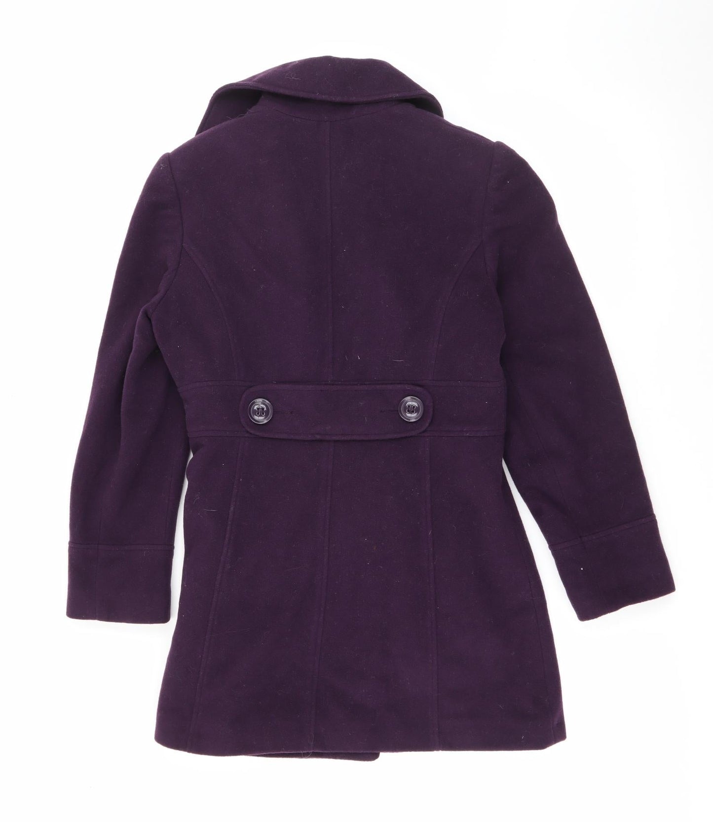 BHS Womens Purple   Overcoat Coat Size 10  Button