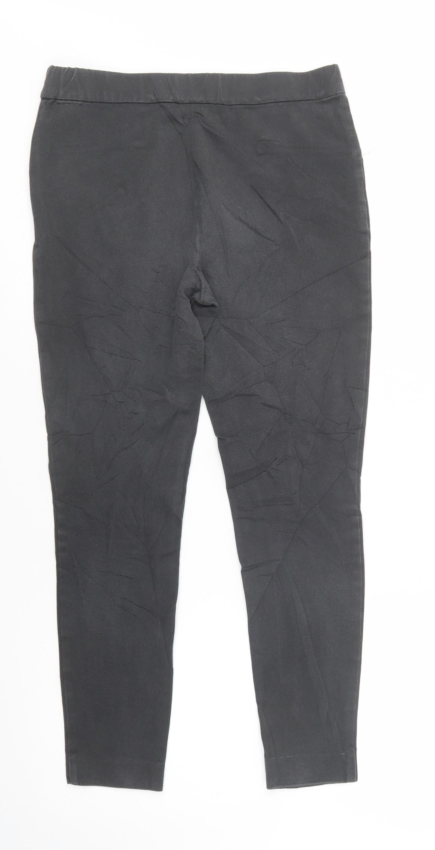 Mint Velvet Womens Grey  Cotton Jegging Trousers Size 8 L27 in Regular Zip