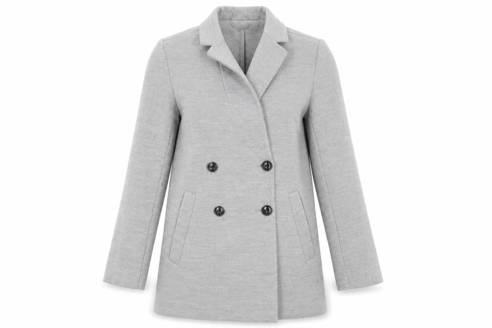 H&M Womens Grey   Pea Coat Coat Size 8  Button