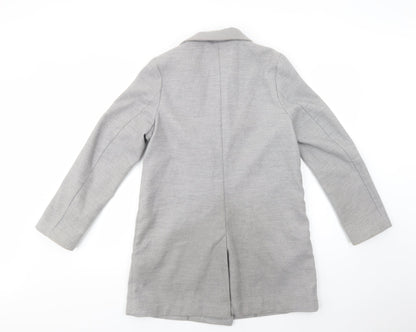 H&M Womens Grey   Pea Coat Coat Size 8  Button