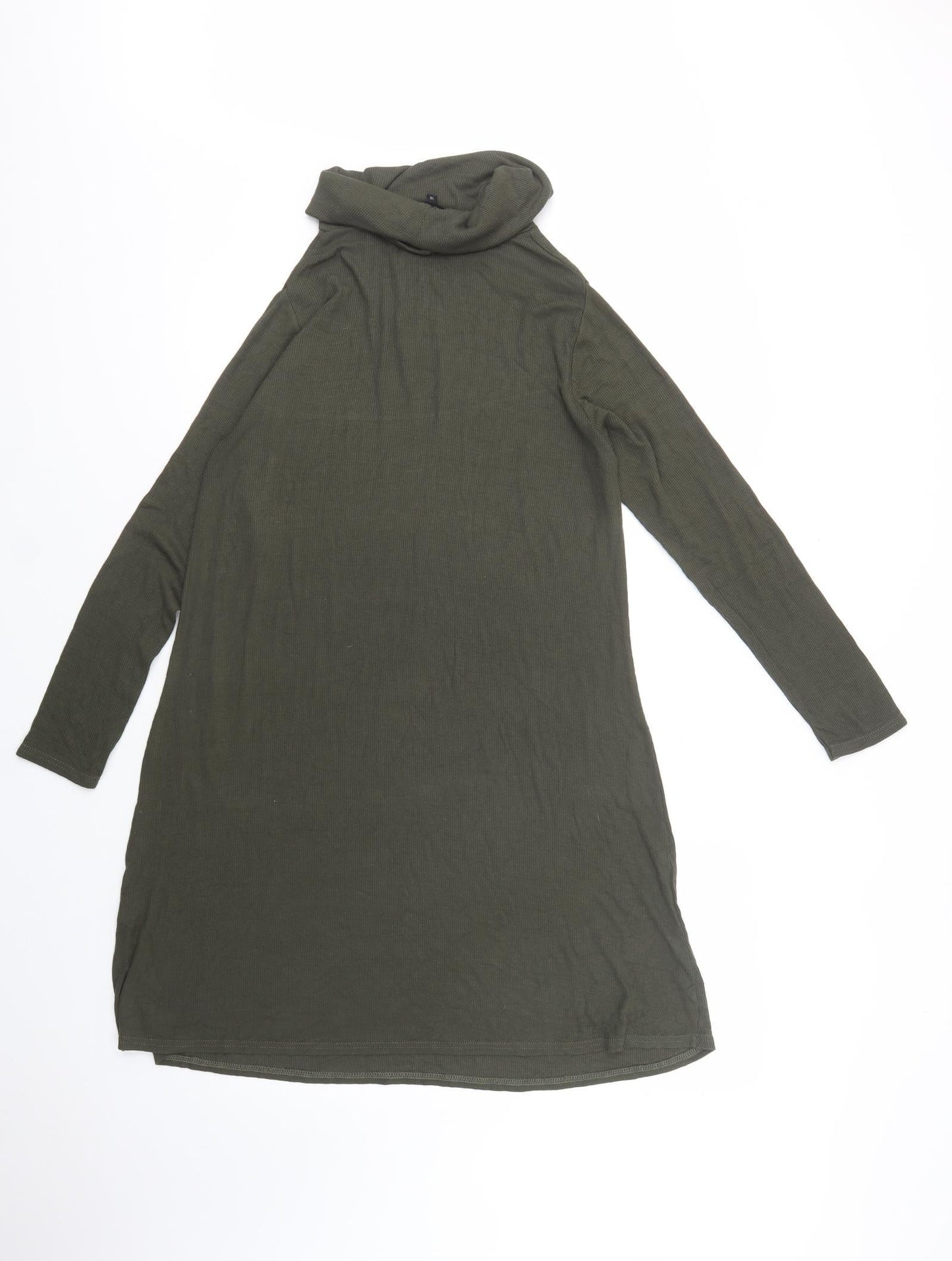 River Island Womens Green  Viscose A-Line  Size 16  Roll Neck Pullover