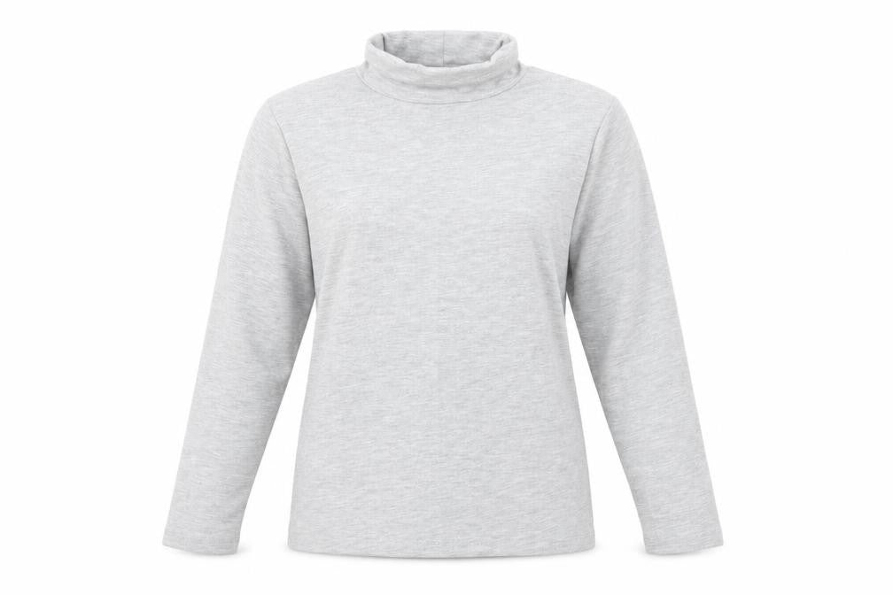Select Womens Grey  Viscose Basic Blouse Size M Roll Neck
