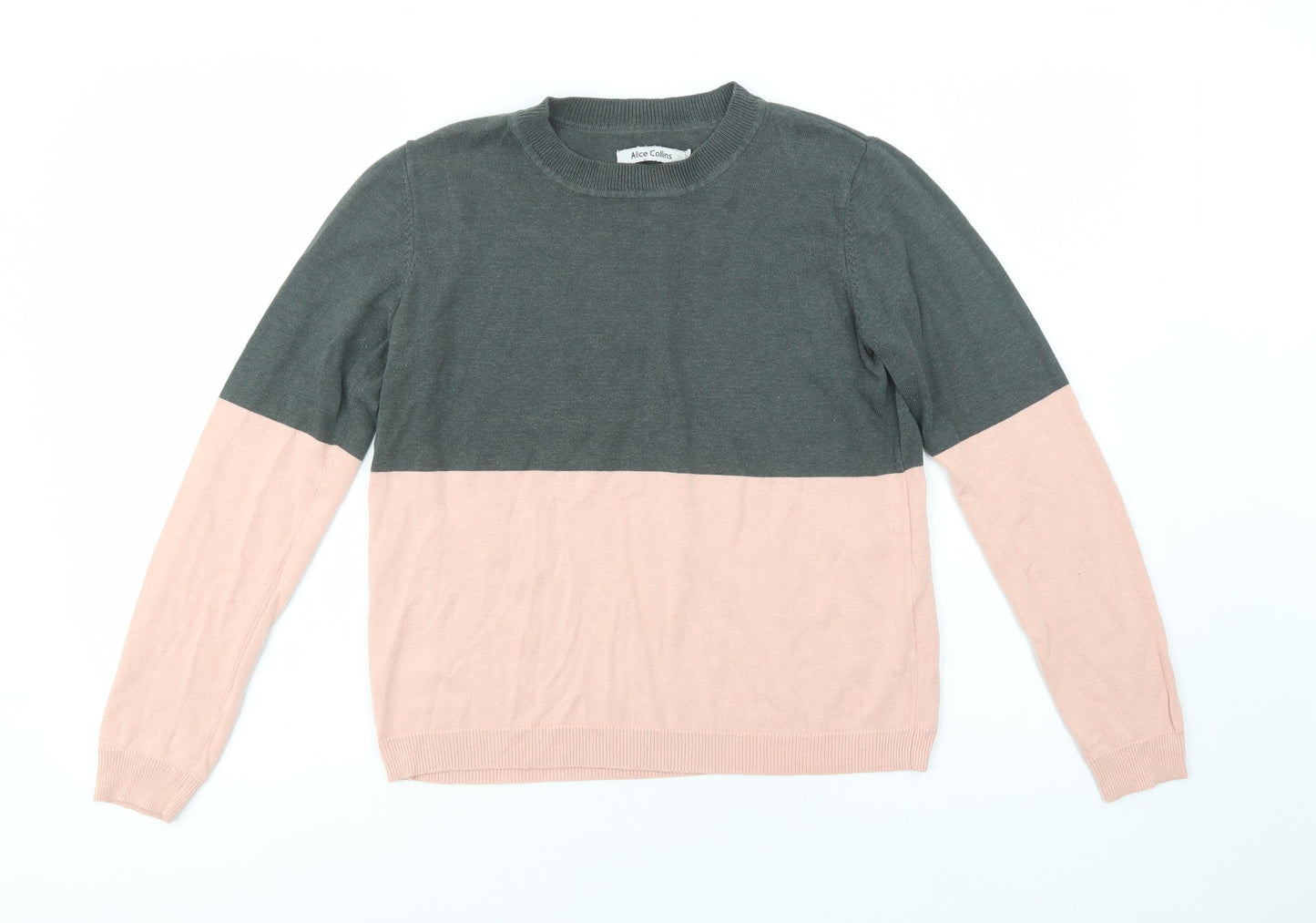 Alice Collins Womens Green Crew Neck  Viscose Pullover Jumper Size 12