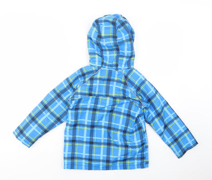 NAME IT Boys Blue Plaid  Windbreaker Jacket Size 6 Years  Zip