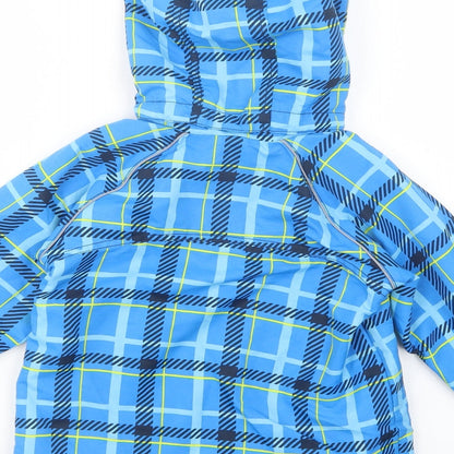NAME IT Boys Blue Plaid  Windbreaker Jacket Size 6 Years  Zip