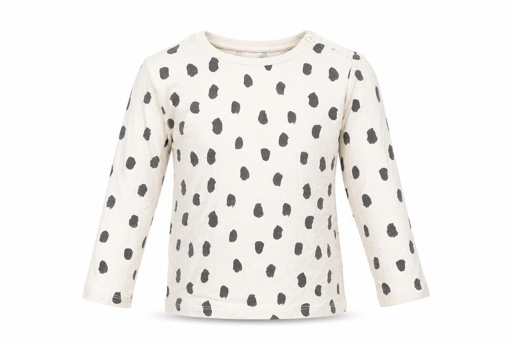 Marks & Spencer Girls Ivory Animal Print Cotton Basic T-Shirt Size 2-3 Years Crew Neck Button