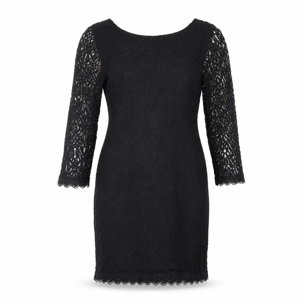 Atmosphere Womens Black  Cotton Pencil Dress  Size 8  Boat Neck Pullover