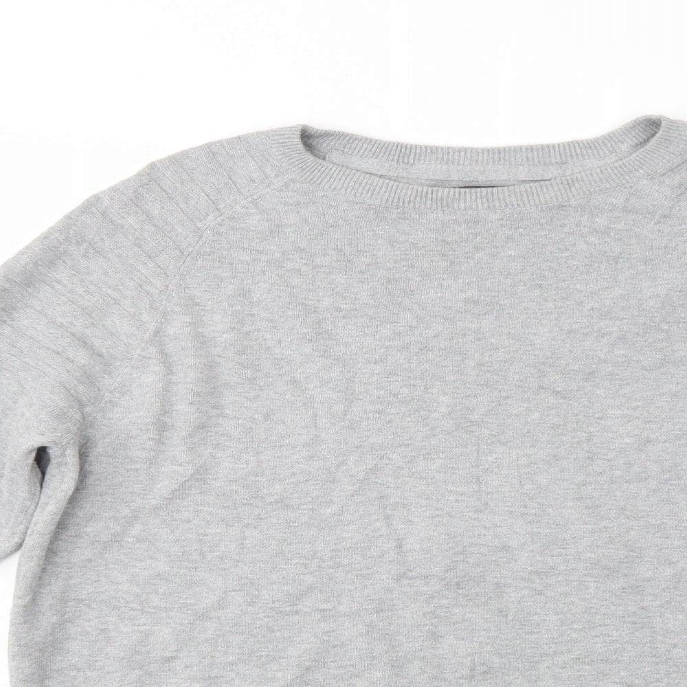 River Island Mens Grey Crew Neck  Cotton Pullover Jumper Size M