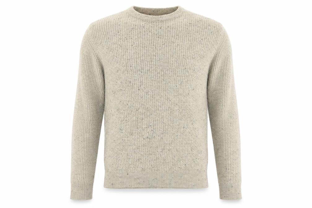 Cedarwood State Mens Beige Crew Neck Acrylic Pullover Jumper Size S