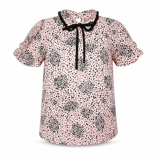 River Island Womens Pink Geometric Polyester Basic Blouse Size 8 Collared