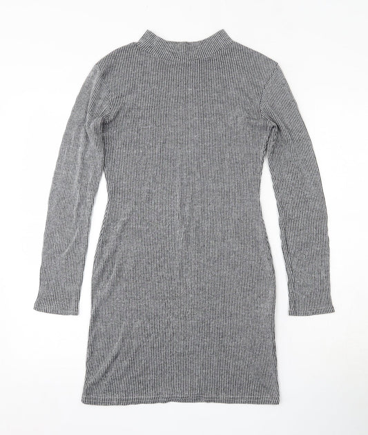 Graffic  Womens Grey  Polyester Bodycon  Size 12  Round Neck