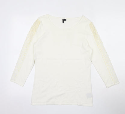 Etoile Womens Beige Round Neck  Viscose Pullover Jumper Size S