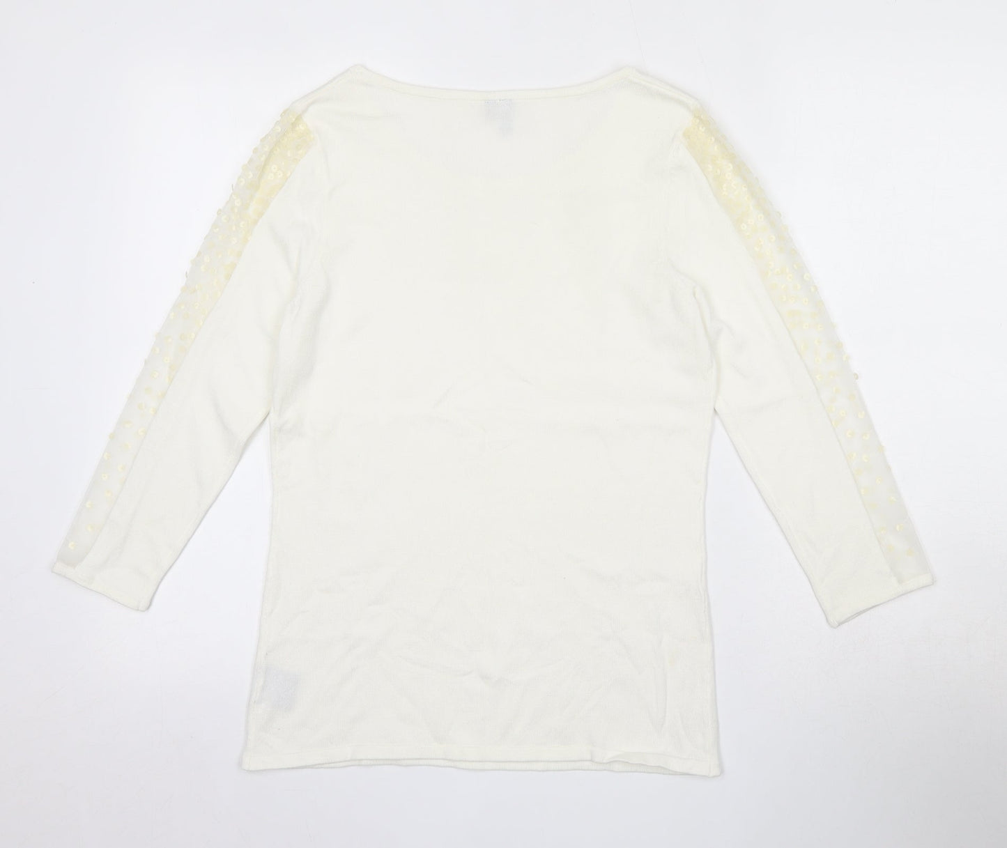 Etoile Womens Beige Round Neck  Viscose Pullover Jumper Size S