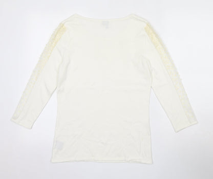 Etoile Womens Beige Round Neck  Viscose Pullover Jumper Size S
