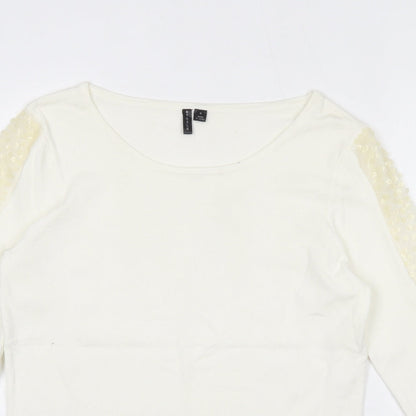 Etoile Womens Beige Round Neck  Viscose Pullover Jumper Size S