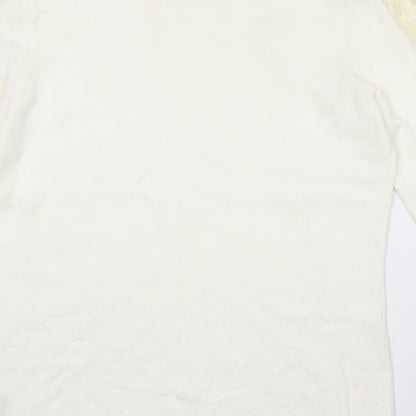 Etoile Womens Beige Round Neck  Viscose Pullover Jumper Size S