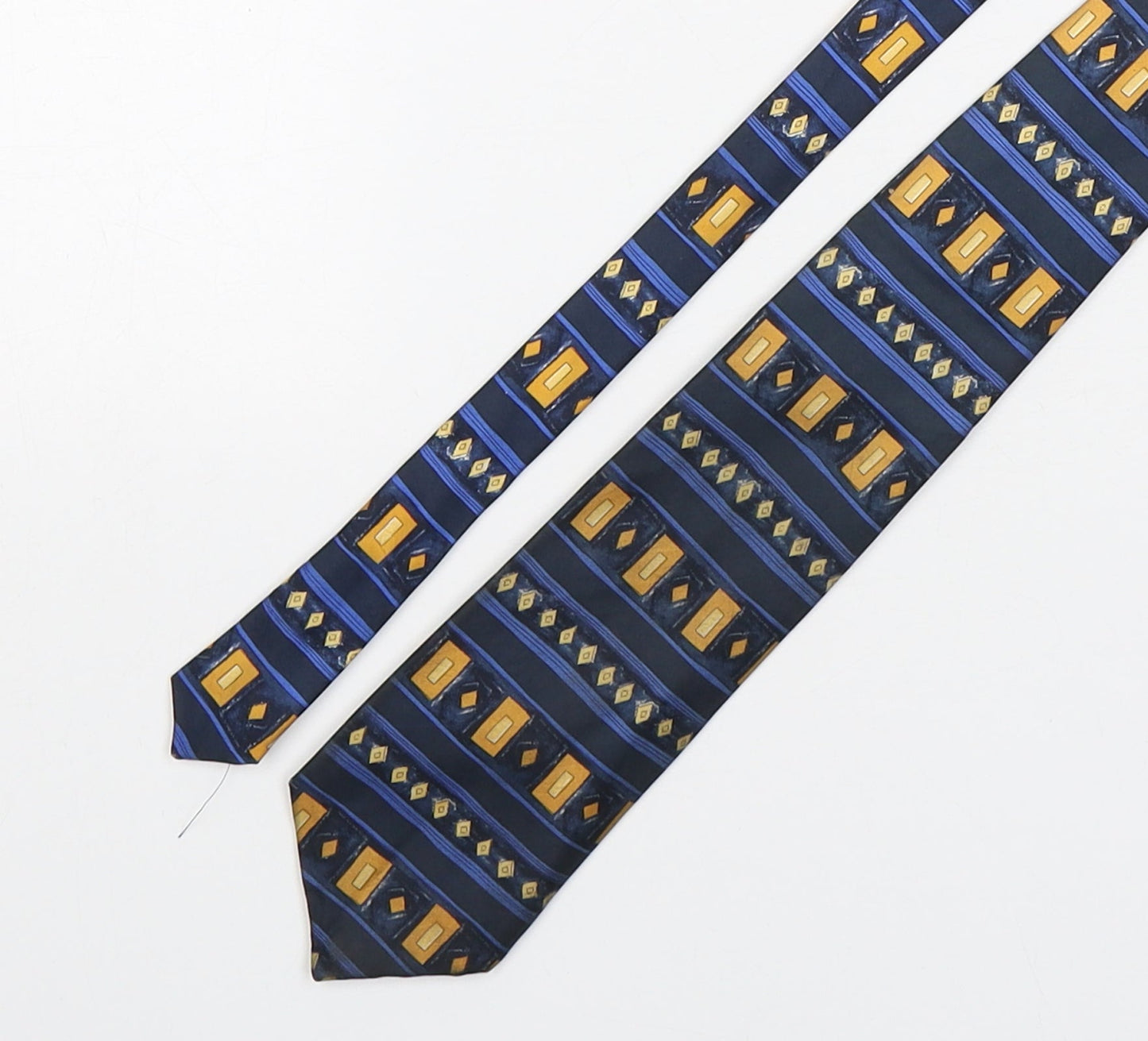 StBernard Mens Multicoloured Geometric Silk Pointed Tie One Size