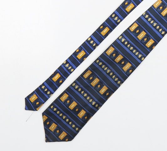 StBernard Mens Multicoloured Geometric Silk Pointed Tie One Size