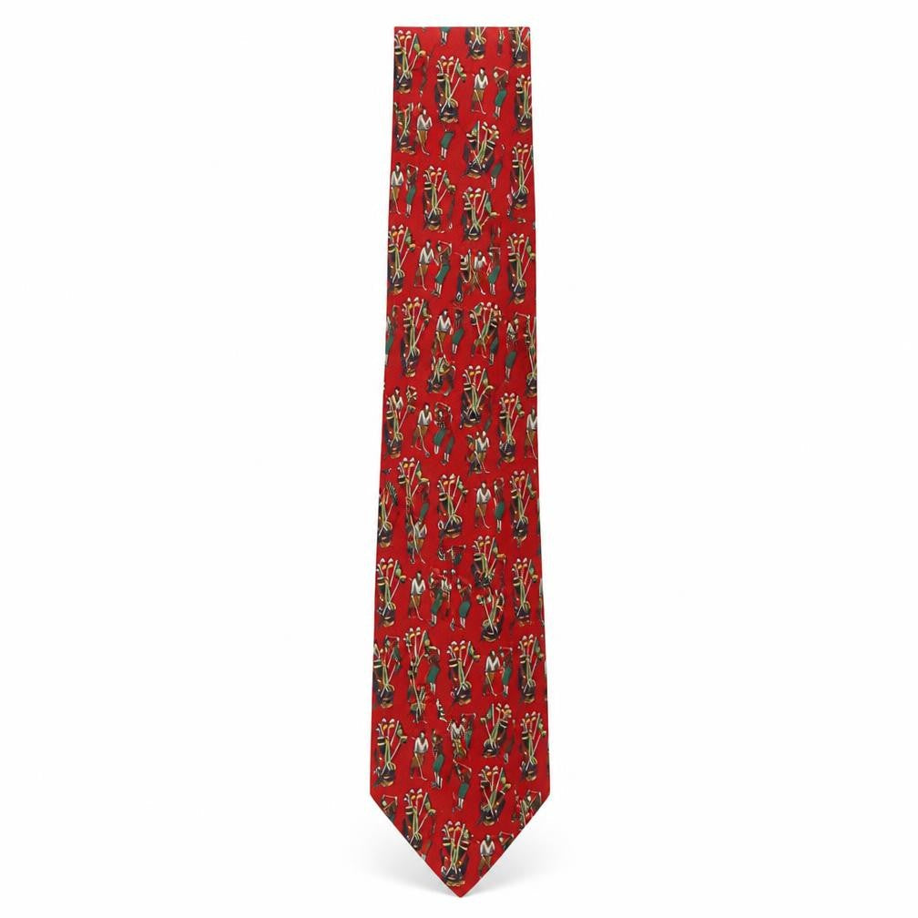 Marks & Spencer Mens Multicoloured Geometric Silk Pointed Tie One Size - Golf