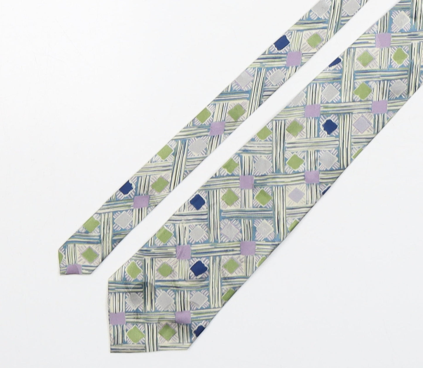 Bernice Mens Multicoloured Geometric Silk Pointed Tie One Size