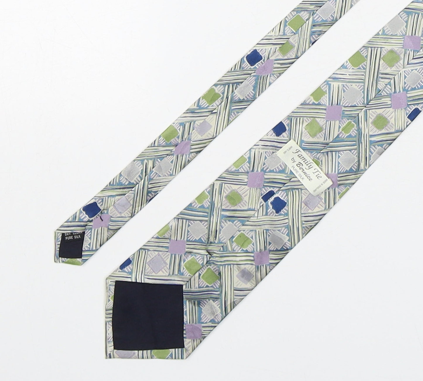 Bernice Mens Multicoloured Geometric Silk Pointed Tie One Size