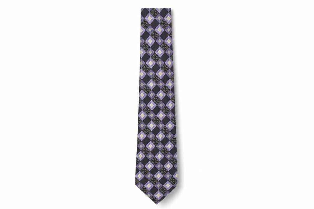 StBernard  Mens Multicoloured Geometric Silk Pointed Tie One Size