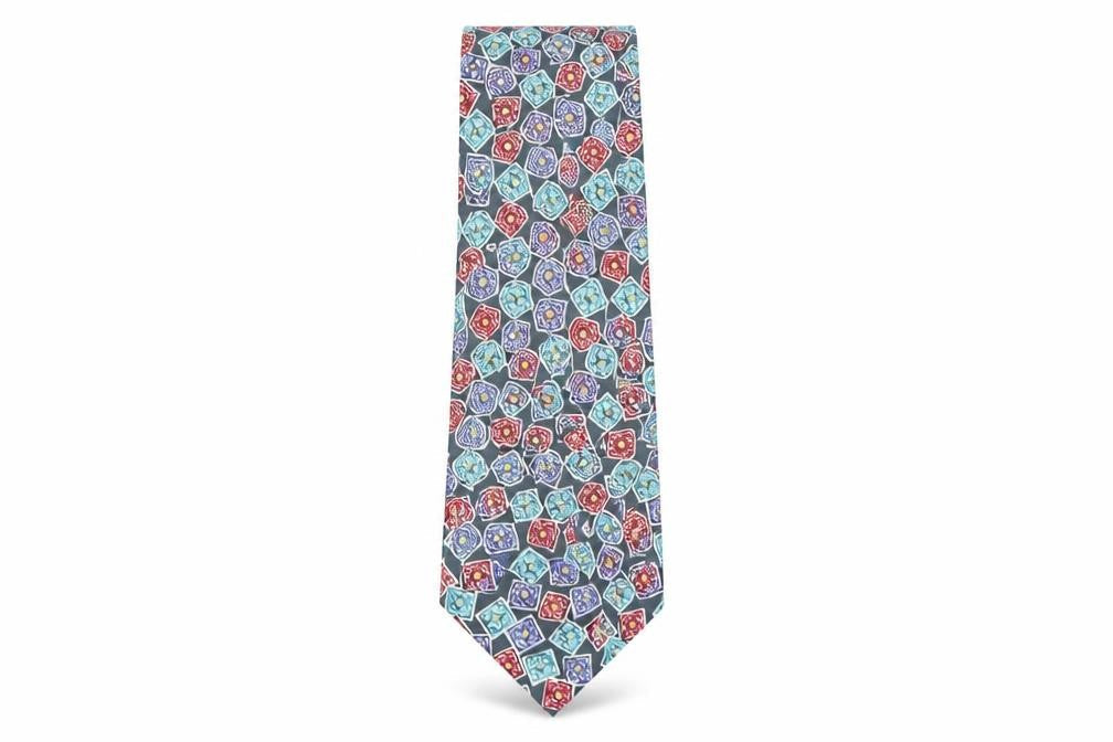 Je Suis Mens Multicoloured Geometric Silk Pointed Tie One Size