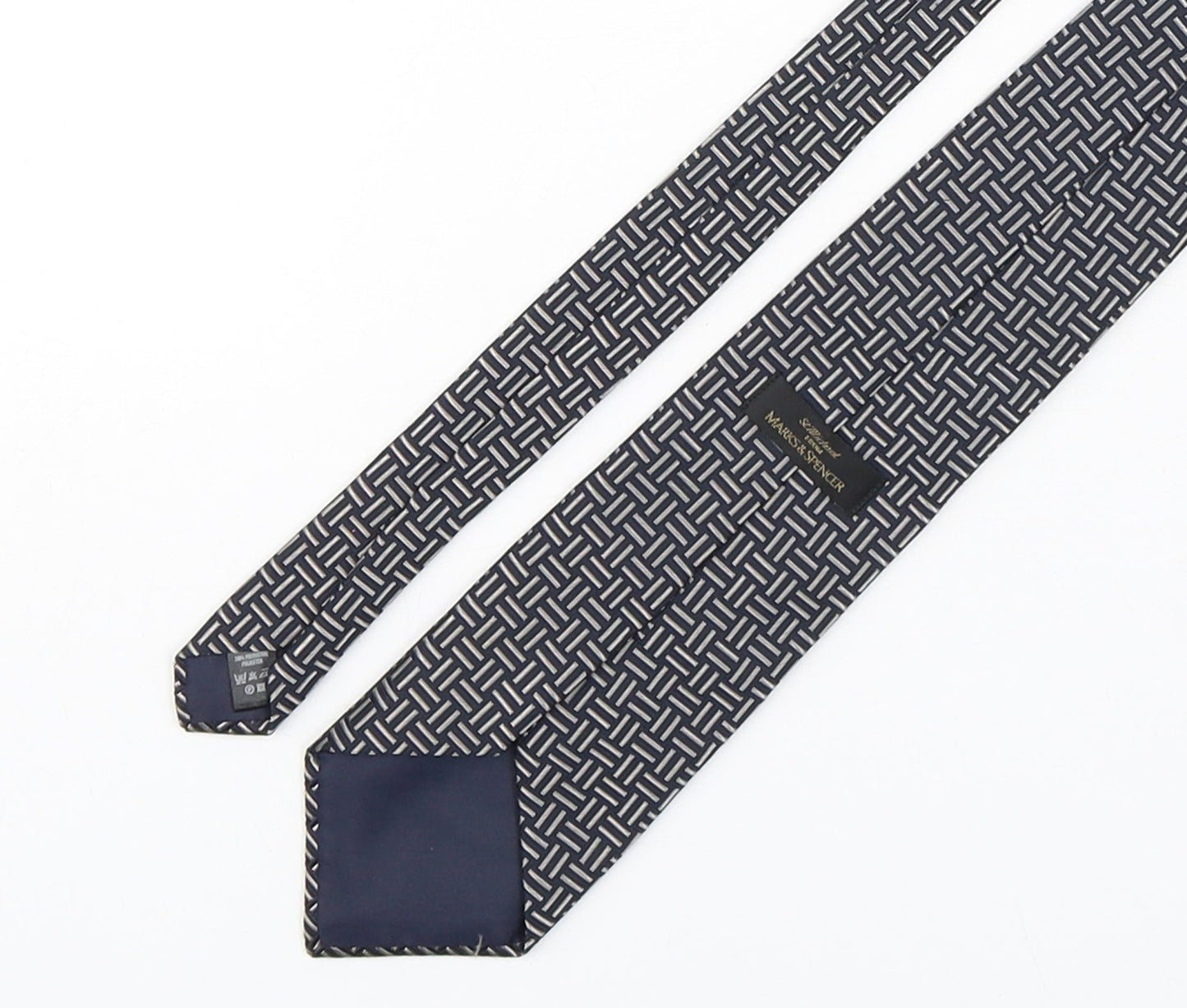 Marks and Spencer Mens Multicoloured Geometric Polyester Pointed Tie One Size