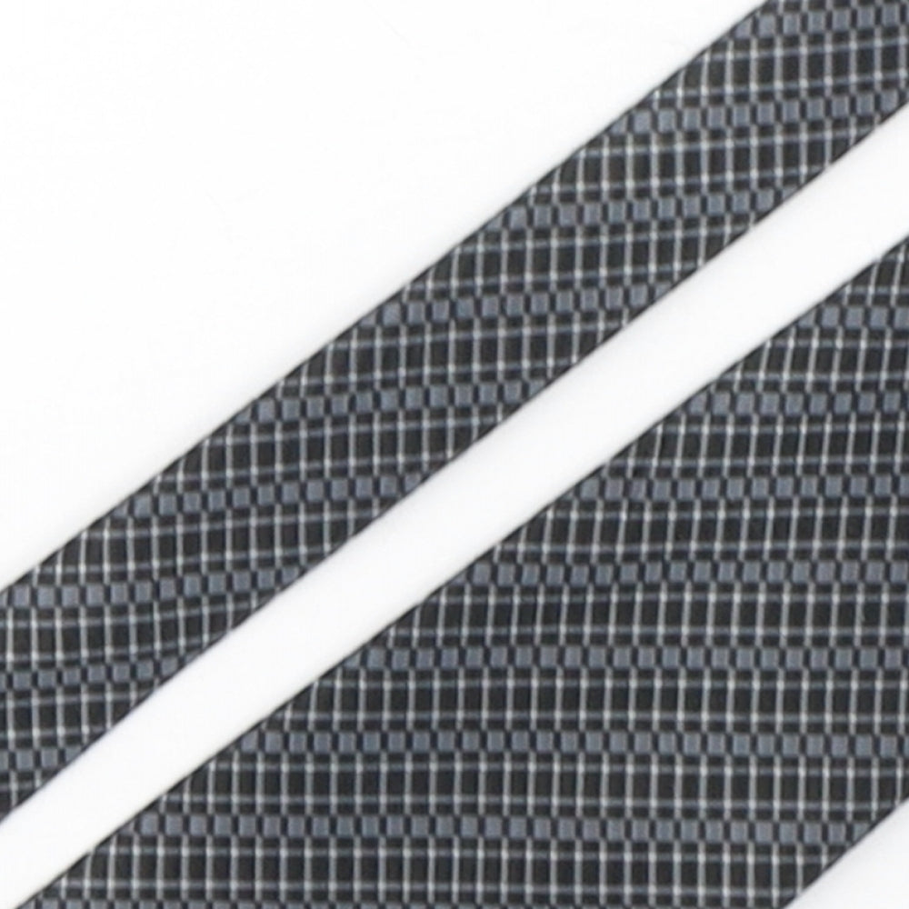 Vicenza Mens Grey Geometric Polyester Pointed Tie One Size