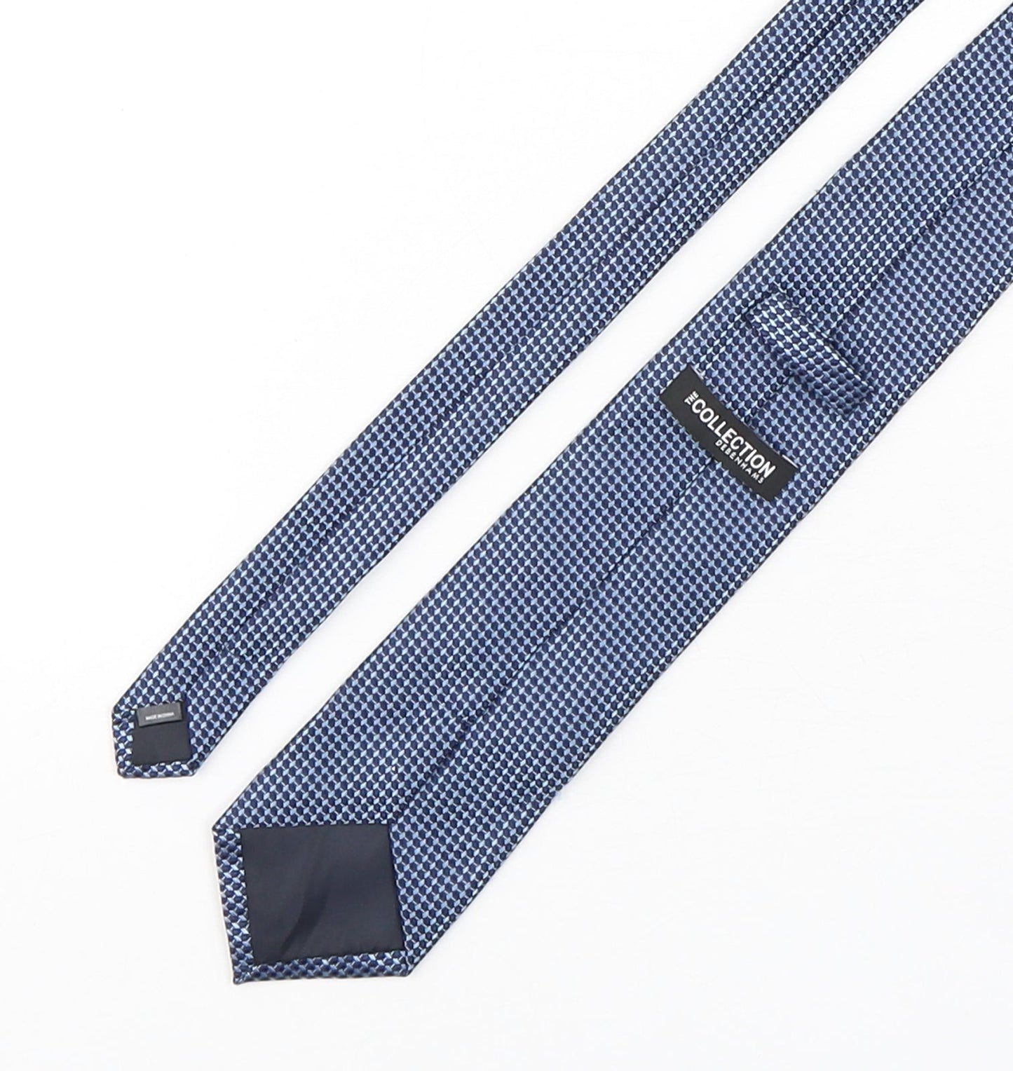 Debenhams  Mens Blue Geometric Polyester Pointed Tie One Size