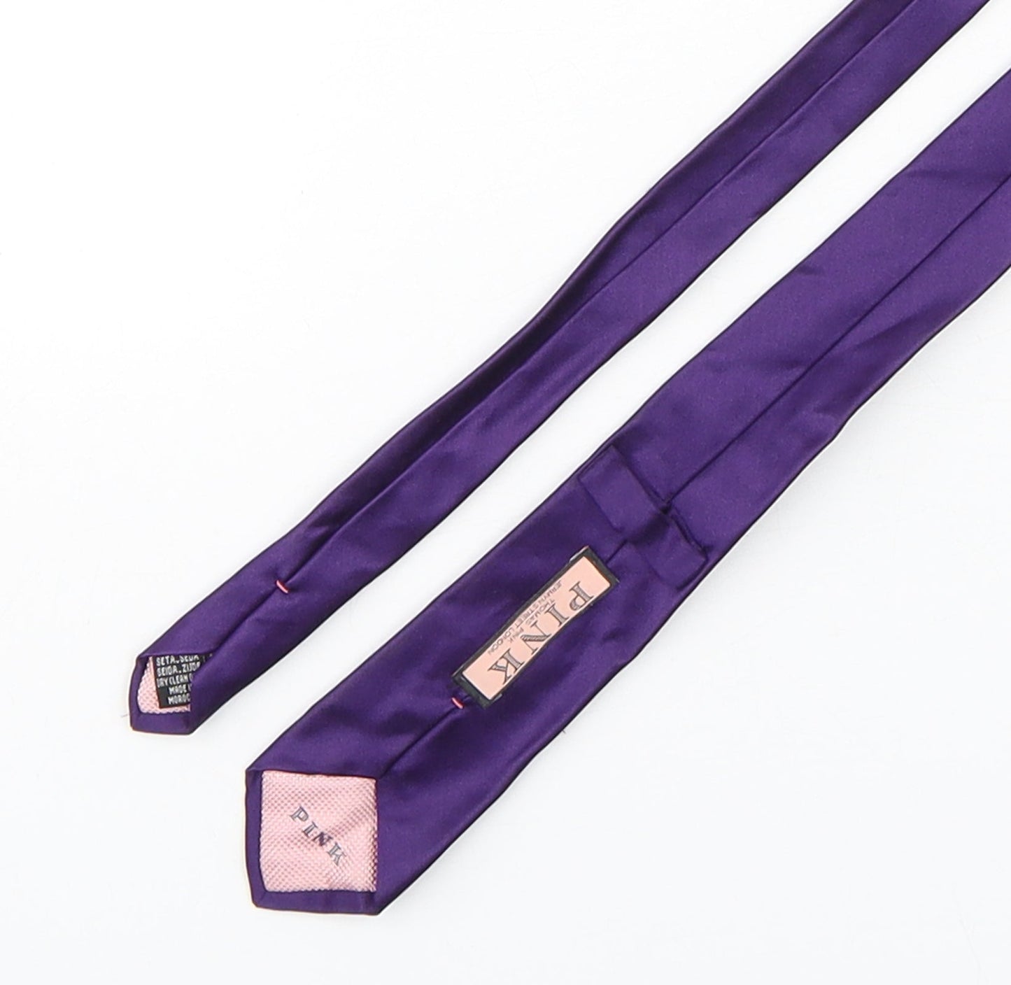 Pink  Mens Purple  Silk Pointed Tie One Size