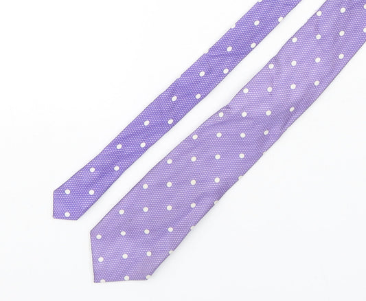 Paul Williams  Mens Purple Polka Dot Silk Pointed Tie One Size