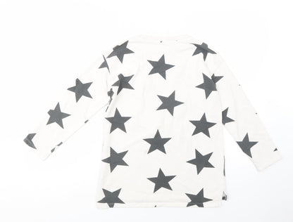 Next Girls White Geometric Cotton Pullover Sweatshirt Size 12 Years  Pullover - Star Print