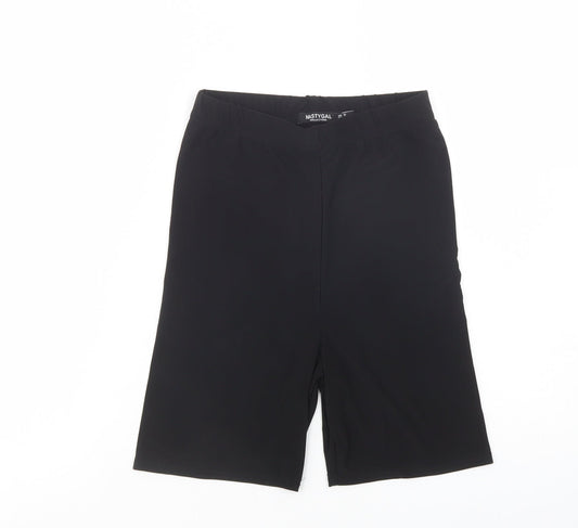 Nasty Gal Womens Black  Polyester Compression Shorts Size 6 L6 in Regular